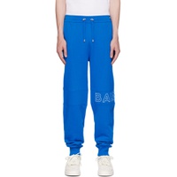 Blue Embossed Sweatpants 232251M190004
