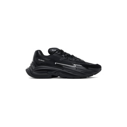 Black Run Row Leather Sneakers 241251M237049