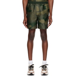 Khaki Camouflage Shorts 241251M193013