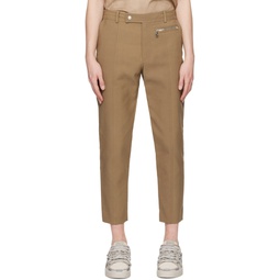 Taupe Paneled Trousers 231251M191007