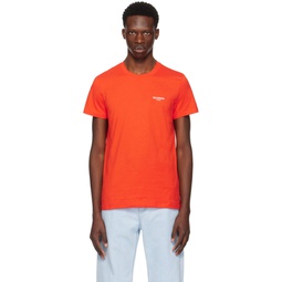 Orange Flocked T Shirt 241251M213050