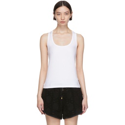 White Nylon Tank Top 221251F111020