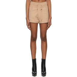 Beige B French Terry Shorts 221251F088009