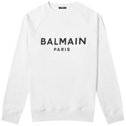 Balmain Paris Logo Crew Sweat White & Black