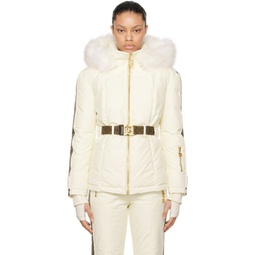 White Belted Puffer Jacket 241251F061001