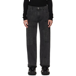 Black Distressed Jeans 241251M186005