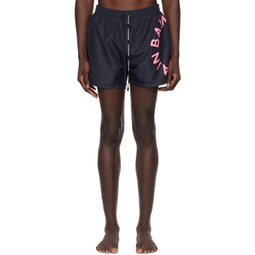 Black Printed Swim Shorts 241251M208012