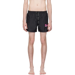 Black Printed Swim Shorts 241251M208014