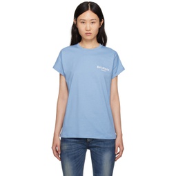 Blue Flocked T-Shirt 241251F110011