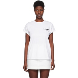 White Flocked T-Shirt 241251F110010