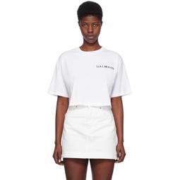 White Cropped T-Shirt 241251F110003