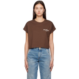 Brown Flock T-Shirt 231251F110051