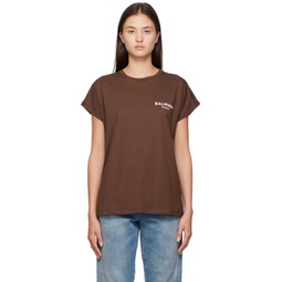Brown Flock T-Shirt 231251F110062