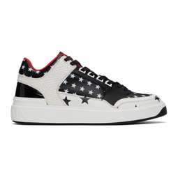 Black & White B-Court Mid Top Star Sneakers 241251M237002