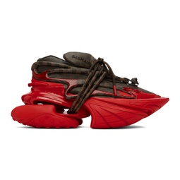 Brown & Red Unicorn Sneakers 232251M237033