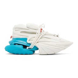 White & Blue Unicorn Sneakers 232251M237029