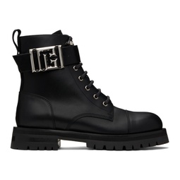 Black Charlie Leather Ranger Boots 241251M255000
