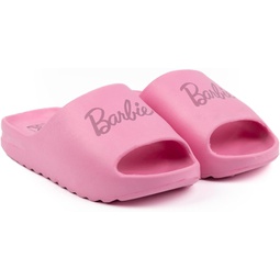 Barbie Womens Sliders Ladies Pink Doll Logo Summer Beachwear Shoes