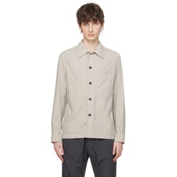 Taupe Dropped Shoulders Jacket 241313M180002