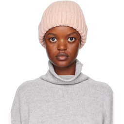 Pink Ribbed Beanie 232922F014000
