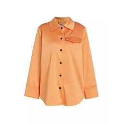 Beryl Satin Button-Up Shirt