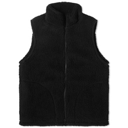 Beams Plus Stand Collar Boa Fleece Vest Black