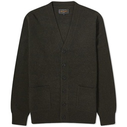 Beams Plus 7G Elbow Patch Cardigan Olive