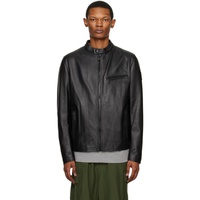 Black Pearson Leather Jacket 231084M181003