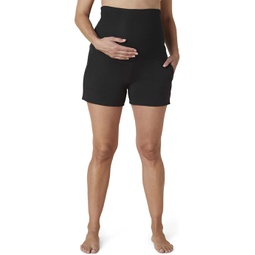 Womens Beyond Yoga Cozy Fleece Maternity Fold-Over Shorts