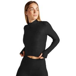 Womens Beyond Yoga Featherweight Moving On Cropped Pullover