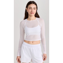 Show Off Mesh Long Sleeve Cropped Top