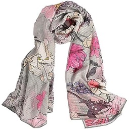 Bfacir Womens 100% Large Mulberry Silk Scarf Scarfs for Women Floral Pattern Scarf Shawl for Hair & Neck （70.8*25.5）