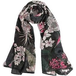 Bfacir Womens 100% Large Mulberry Silk Scarf Scarfs for Women Floral Pattern Scarf Shawl for Hair & Neck （70.8*25.5）