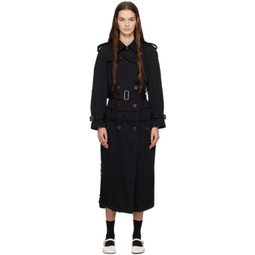 Black Double-Breasted Trench Coat 231935F067000