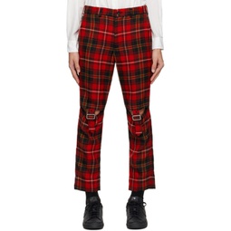 Red & Black Check Trousers 241935M191002