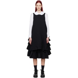 Black Tiered Midi Dress 241935F054001