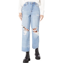 Blank NYC Baxter Rib Cage Jeans Straight Leg with Rips in Personal Best