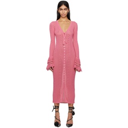 Pink Button Midi Dress 241901F054001