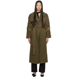 Khaki Belted Trench Coat 241901F067000