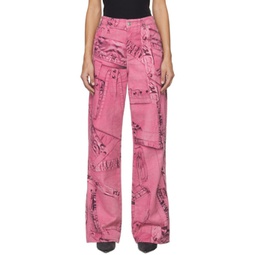 Pink Trompe Loeil Jeans 241901F069001