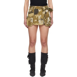 Brown Camouflage Miniskirt 241901F090001