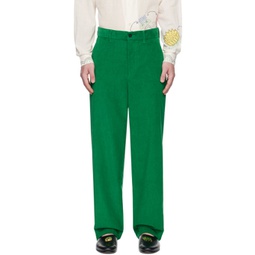 Green Standard Trousers 231169M191016