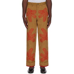 Brown Field Maple Trousers 232169M191018