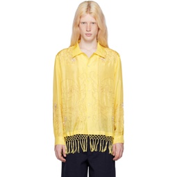 Yellow Paquerette Fringe Shirt 241169M192018
