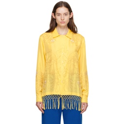Yellow Paquerette Fringe Shirt 241169F109017
