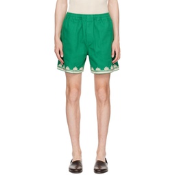 Green Ripple Applique Shorts 241169M193009