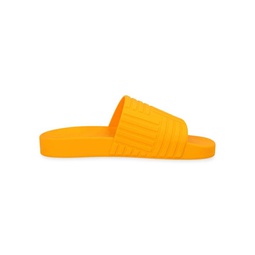 Bottega Veneta Slider In Orange Rubber Slippers