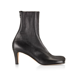 Leather Square-Toe Ankle Boots