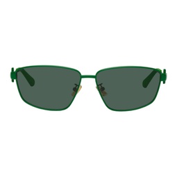 Green Rectangular Sunglasses 231798M134023