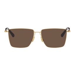 Gold Ultrathin Sunglasses 241798M134042
